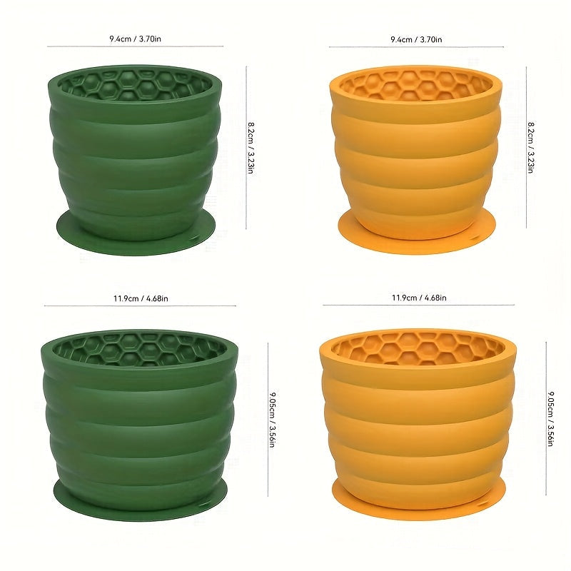 Bol à Lécher Cylindrique avec Ventouse en Silicone pour Chien