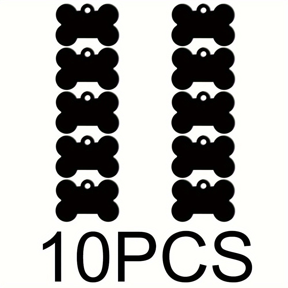 Lot de 10 Médailles os personnalisables en aluminium pour Collier Chien