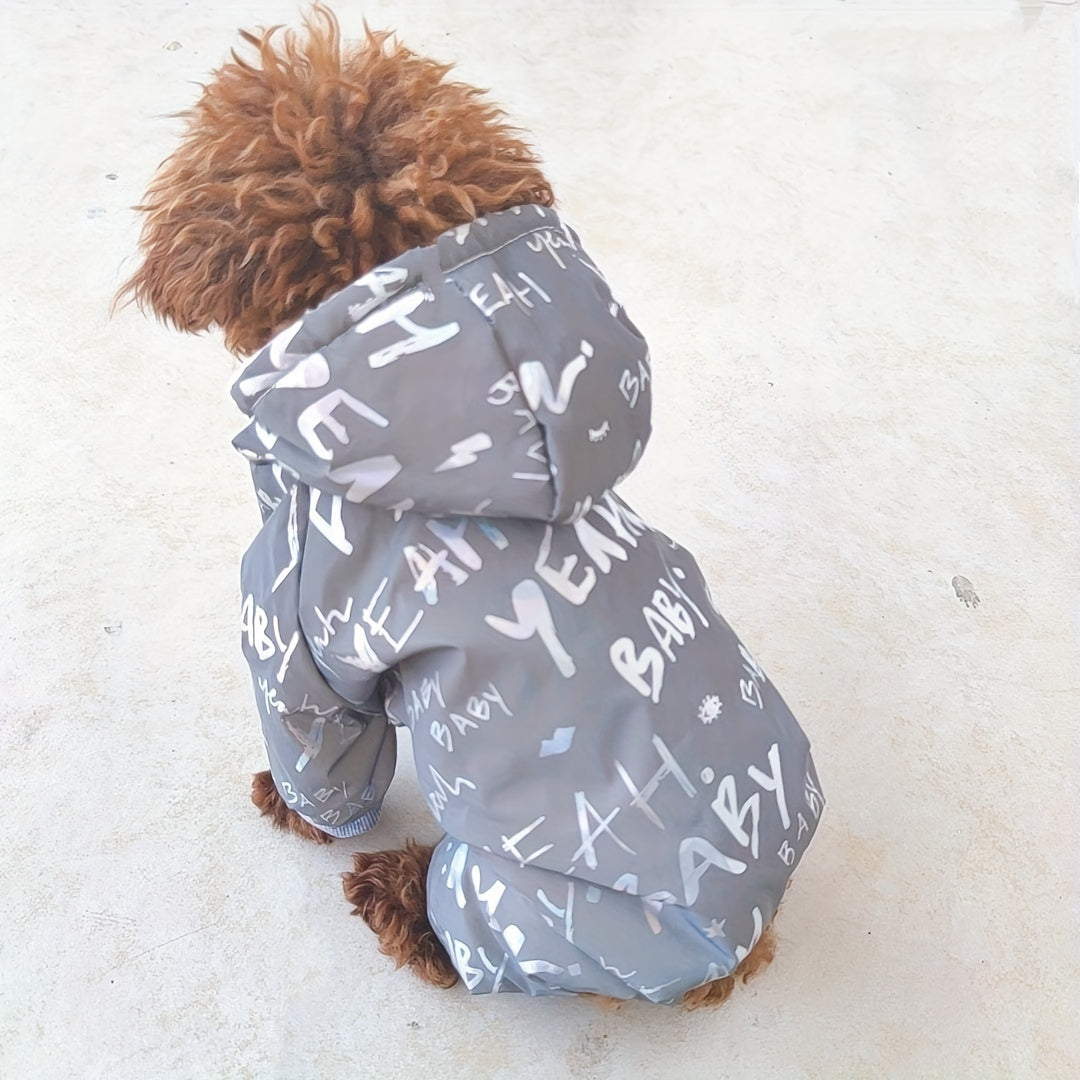 Combinaison Réfléchissante Grise pour Chiens et Chats – Vêtement Hiver à Capuche