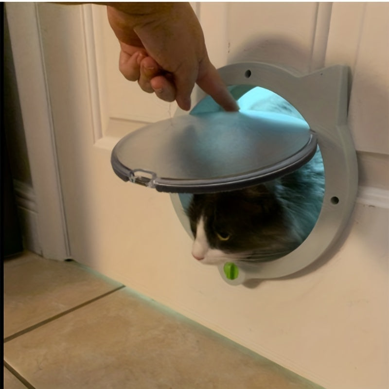 Porte à Battant Rond pour Chat et Petit Chien – Système de Verrouillage 4 Positions