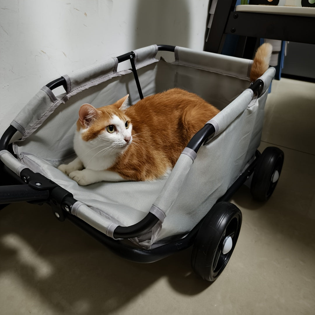 Chariot Pliable Rose pour Animaux – Version Compacte