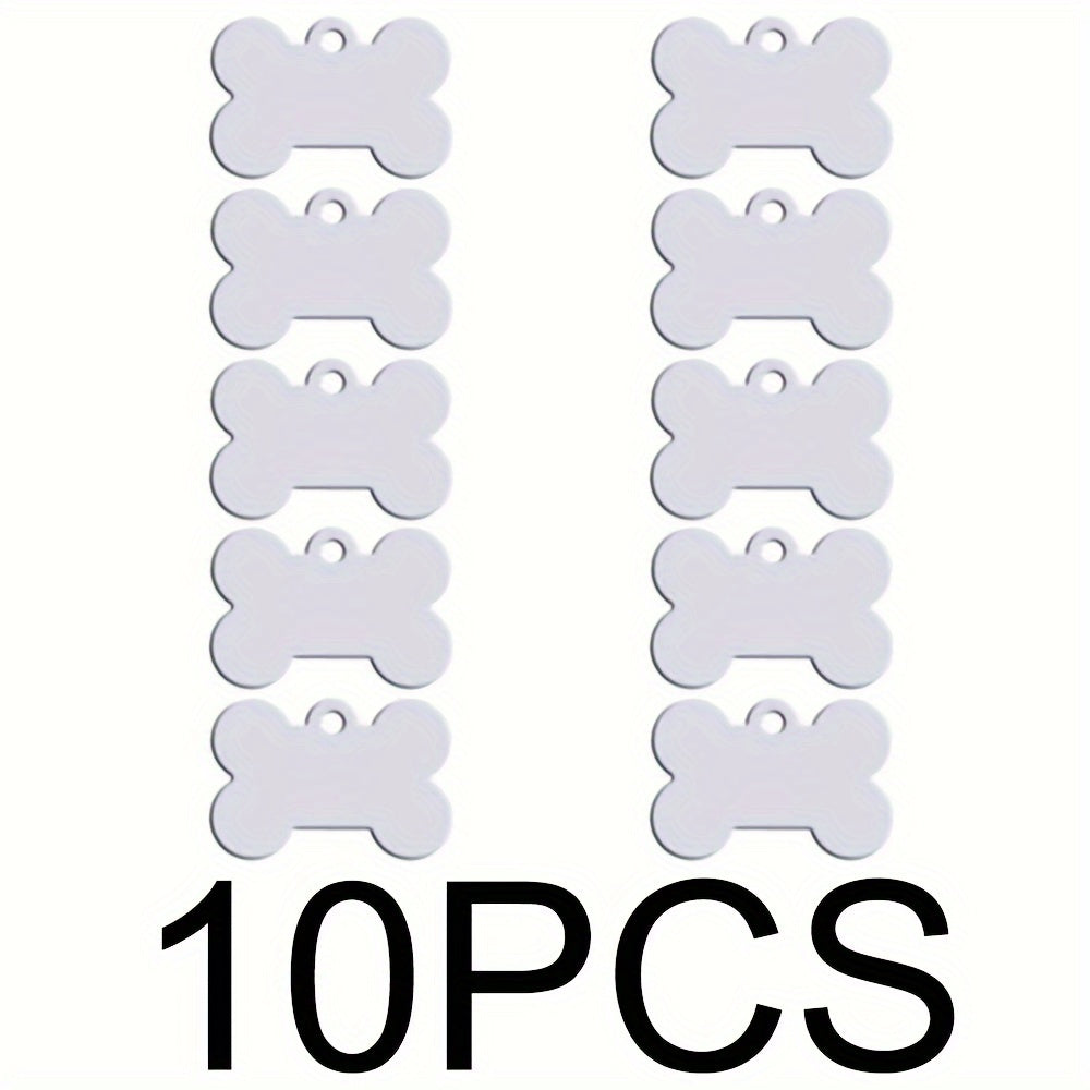Lot de 10 Médailles os personnalisables en aluminium pour Collier Chien