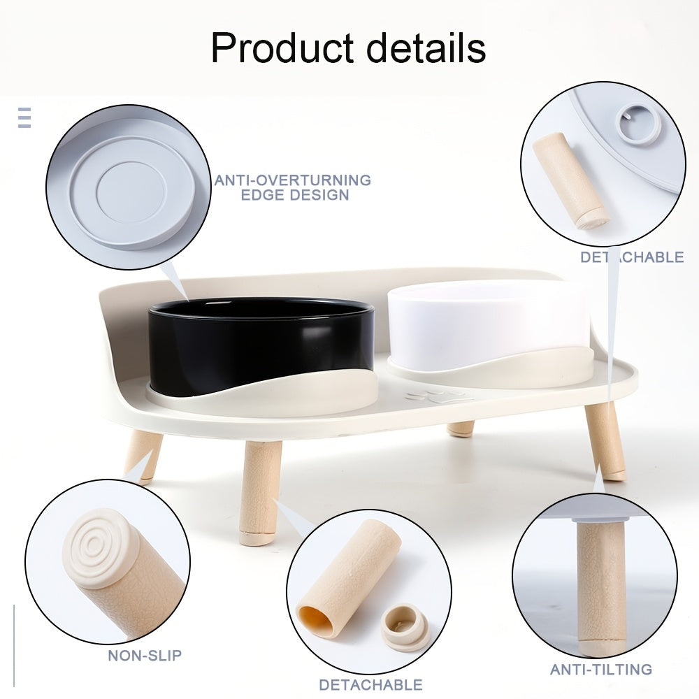 Station d’Alimentation Double Antidérapante avec Rebords – Plastique