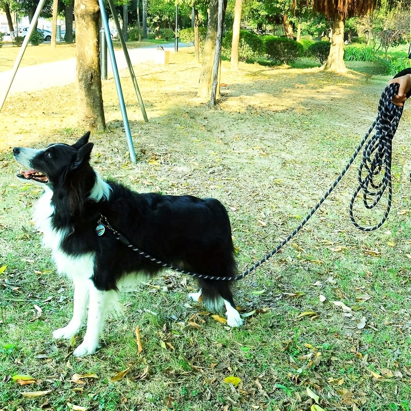 Longe d’entraînement Réfléchissante en Corde Tressée – 4,5M/6M pour Chien