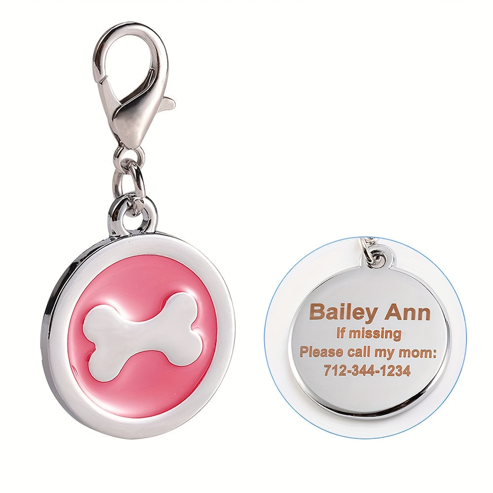 Lot de 2 Médailles rondes pour collier de Chien