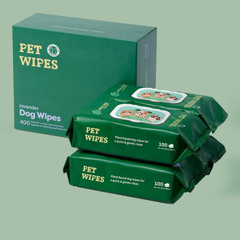 Lingettes Végétales Sans Parfum pour Chiens et Chats