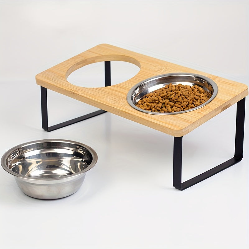 Support Élevé Double ou Triple pour Gamelles – Bois Bambou & Inox