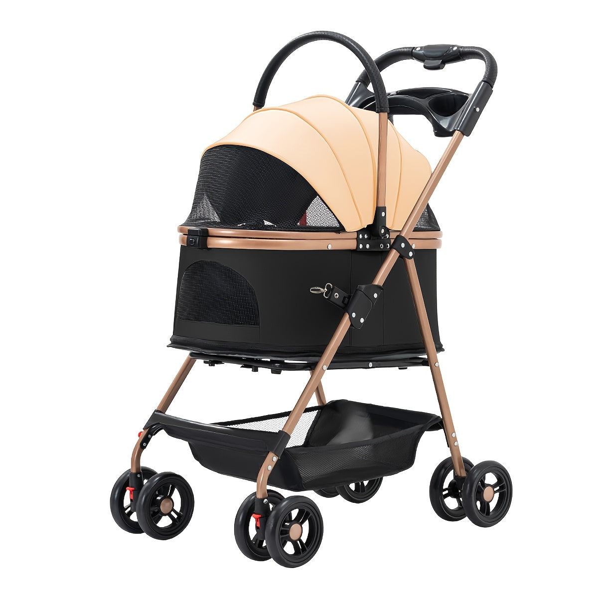 Poussette Multifonction 3-en-1 avec Panier Amovible pour Animaux