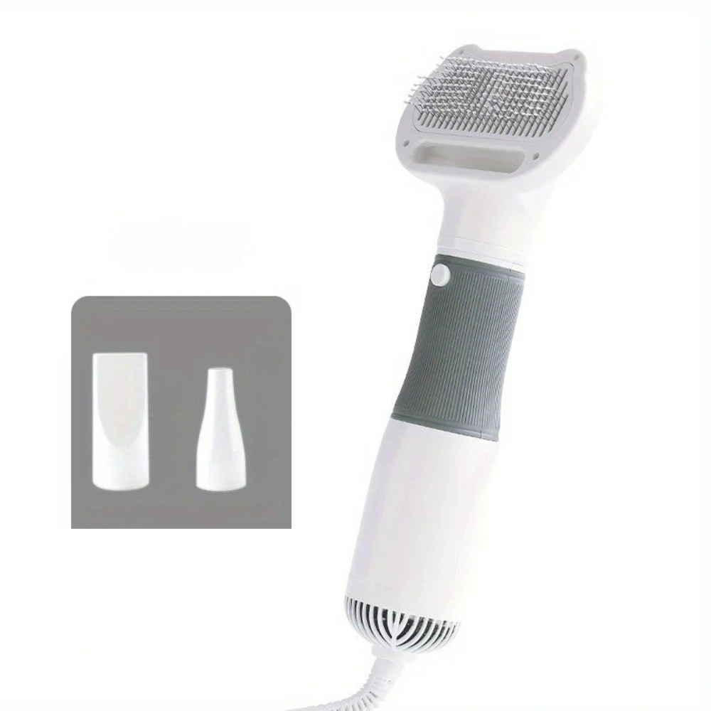 Pulseur Brosse 3-en-1 pour Chiens et Chats – 3 Vitesses, 3 Modes