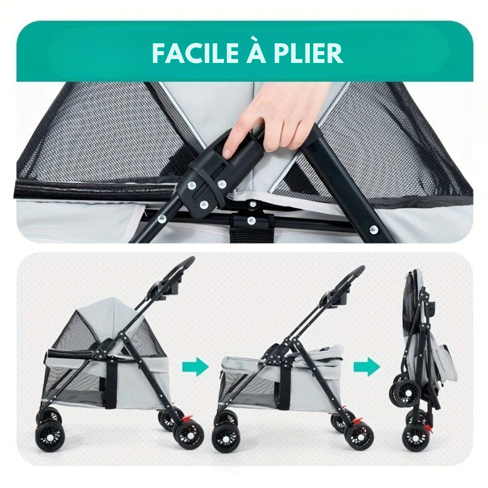 Poussette pour Animaux Pliable et Légère