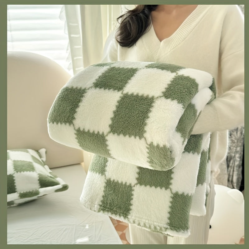 Plaid Flanelle à Carreaux Doux et Épais – Multi-Usages pour Humains et Animaux