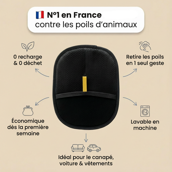 Brosse pour chien : Gant Anti-Poils