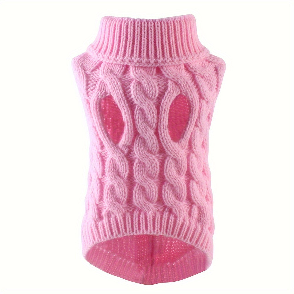 Pull Tricoté Torsadé pour Chiens et Chats – Vêtement Chaud 7 Couleurs