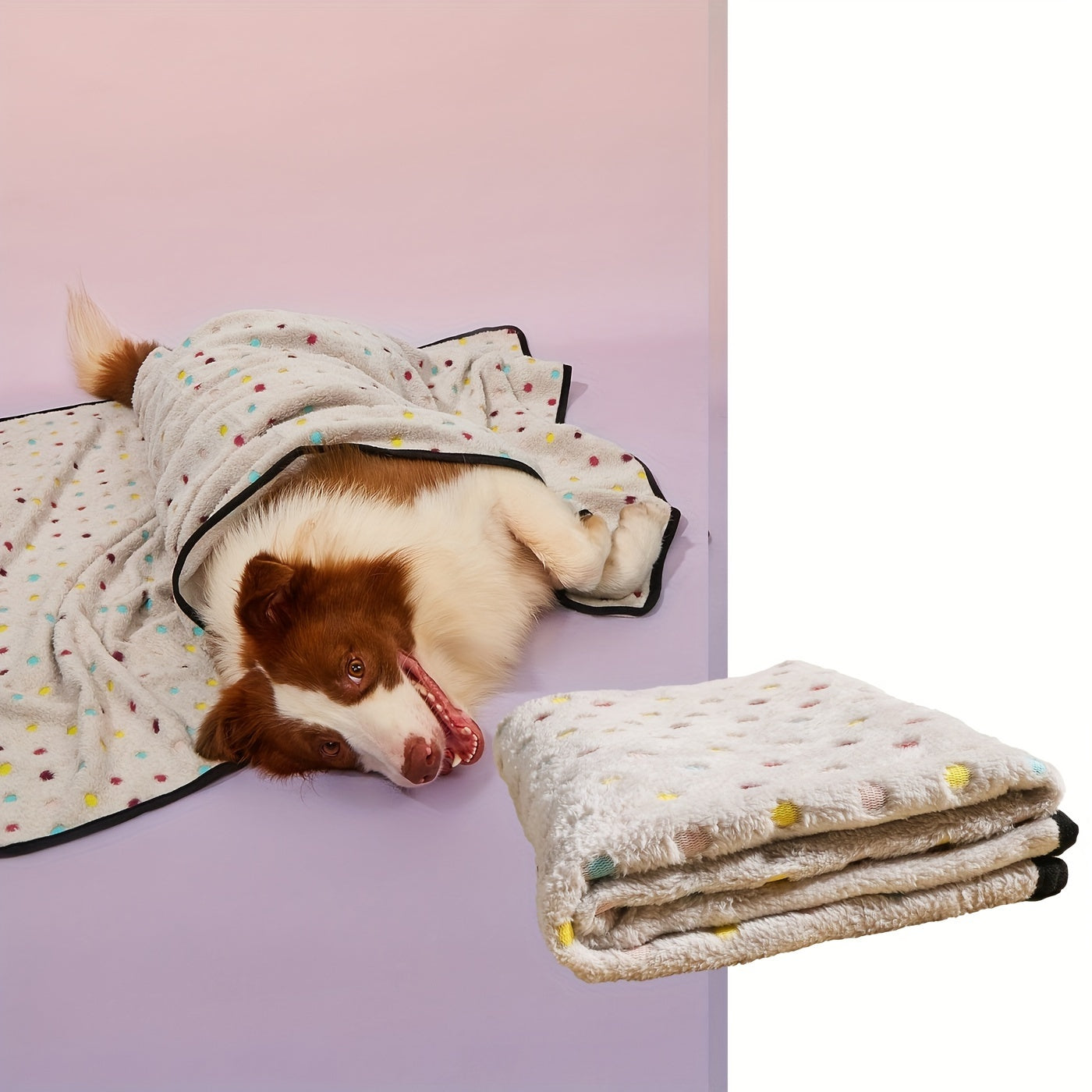 Couverture Douce à Pois Colorés pour Chien et Chat
