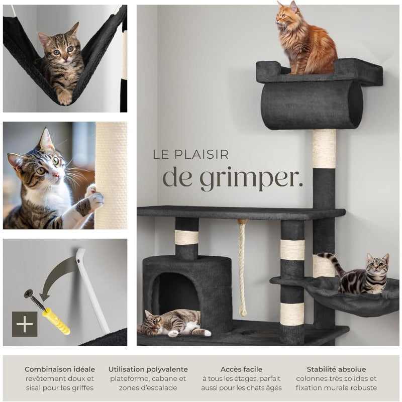 Arbre à Chat avec Hamac, Tunnel et Griffoirs en Sisal