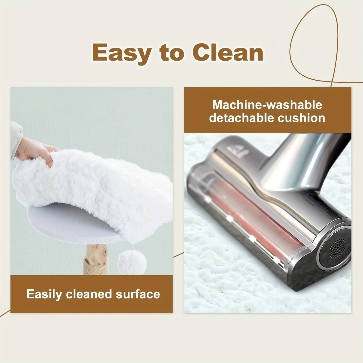 Arbre à Chat Fleur en Bois Massif avec Perchoirs et Jouets Suspendus