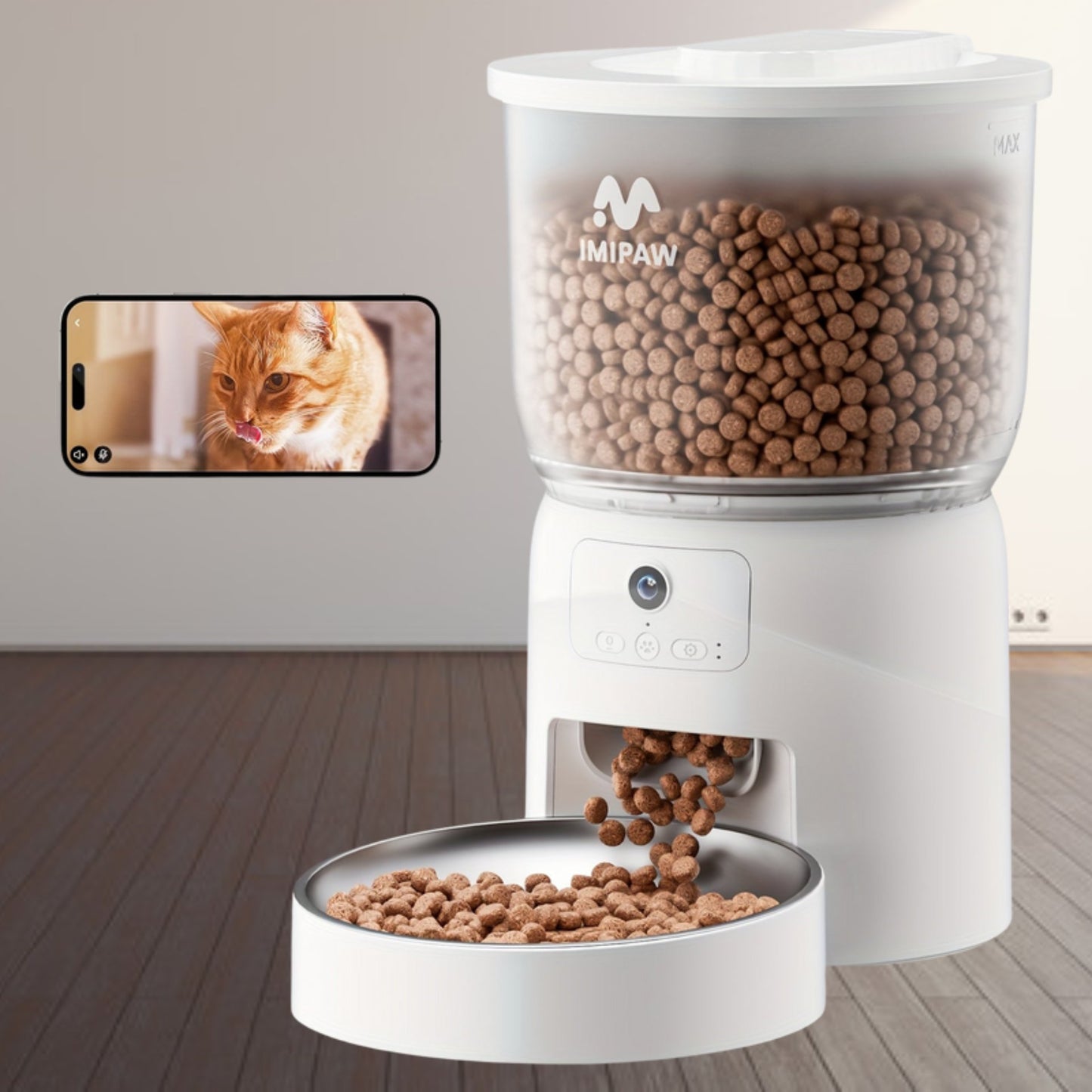 Distributeur 3L connecté pour croquettes Chien & Chat