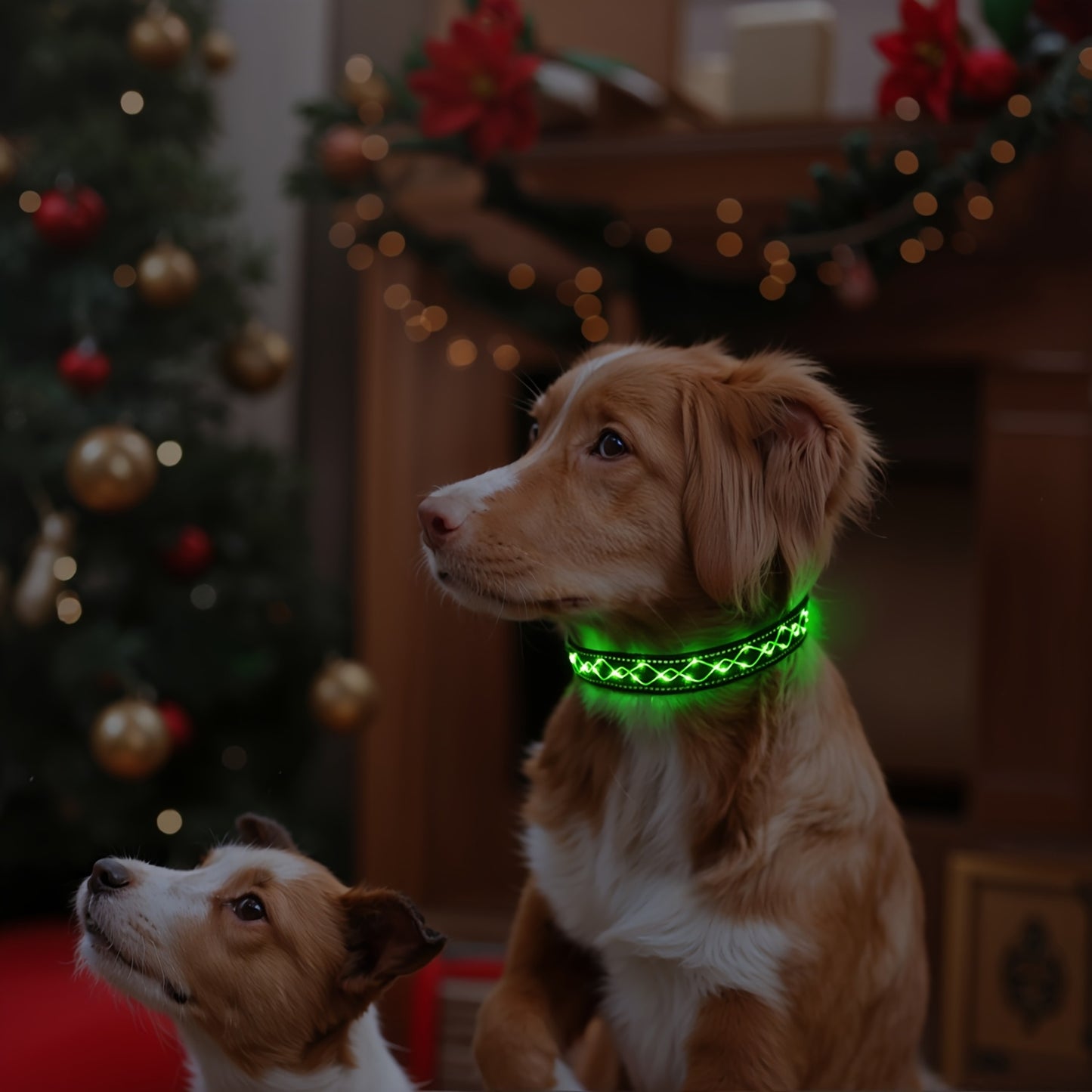 Collier lumineux LED brodé pour Chien
