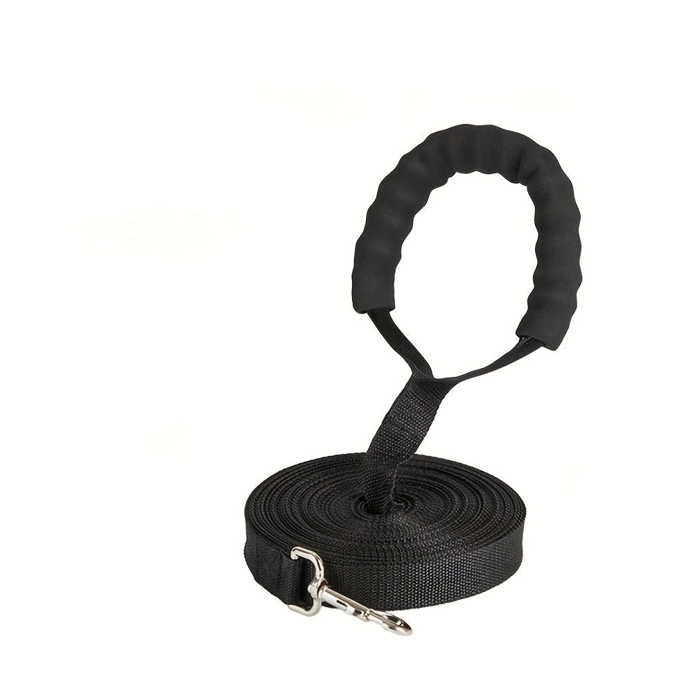 Longe Noire avec Poignée Mousse pour Chien – 1,5 m à 20 m