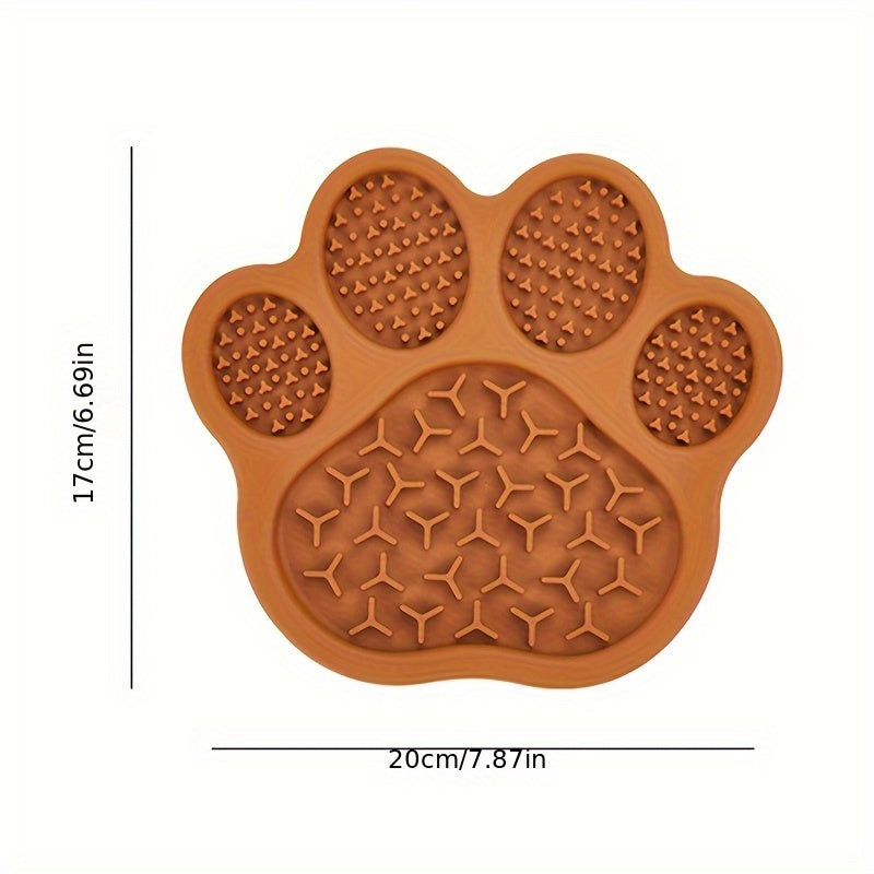 Tapis à Lécher Silicone Forme Patte – Bol Antiglouton avec Ventouses