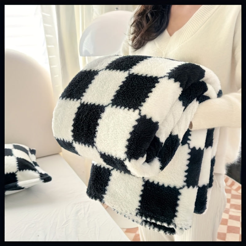 Plaid Flanelle à Carreaux Doux et Épais – Multi-Usages pour Humains et Animaux