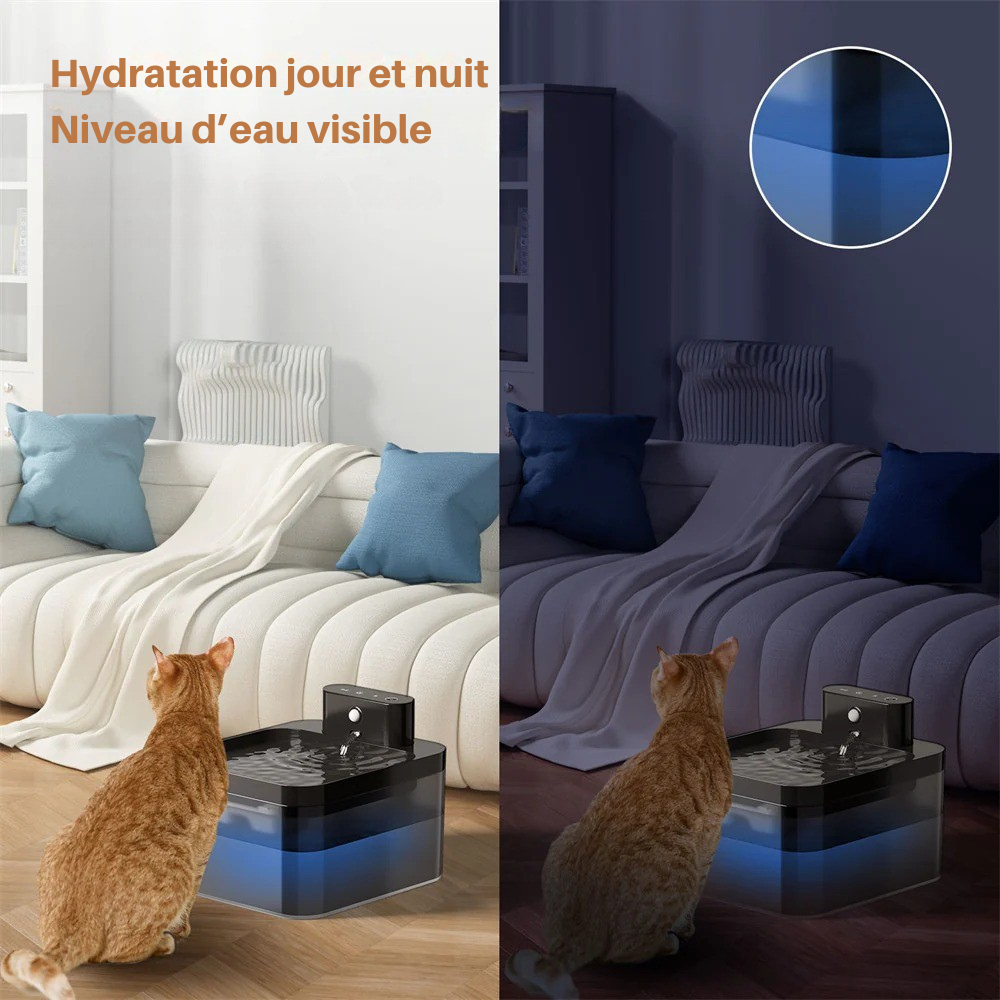 Fontaine Connectée 2.2L à Détection pour Chat & petit Chien