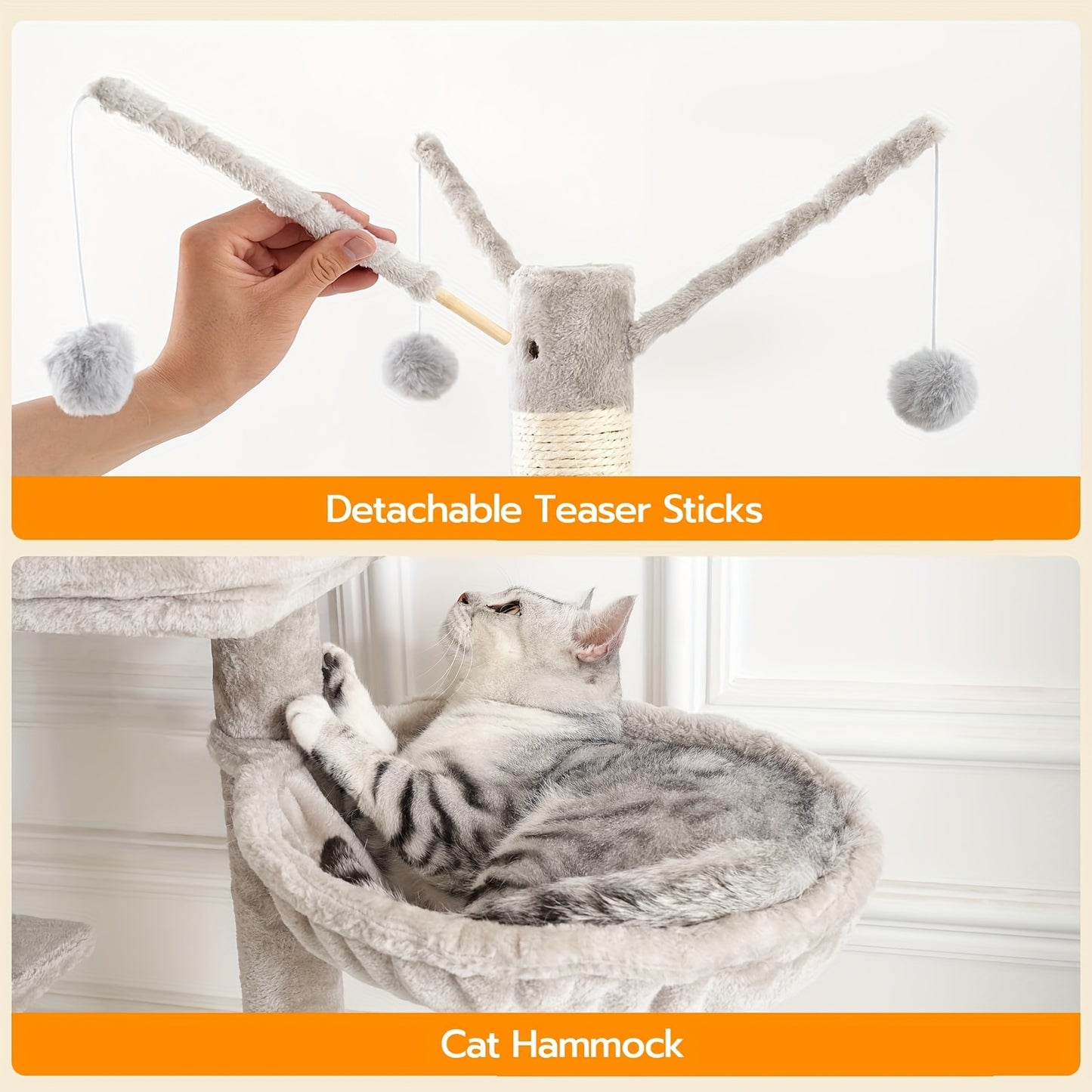 Arbre à Chat Blanc Multi-Niveaux avec Meuble Litière Intégré
