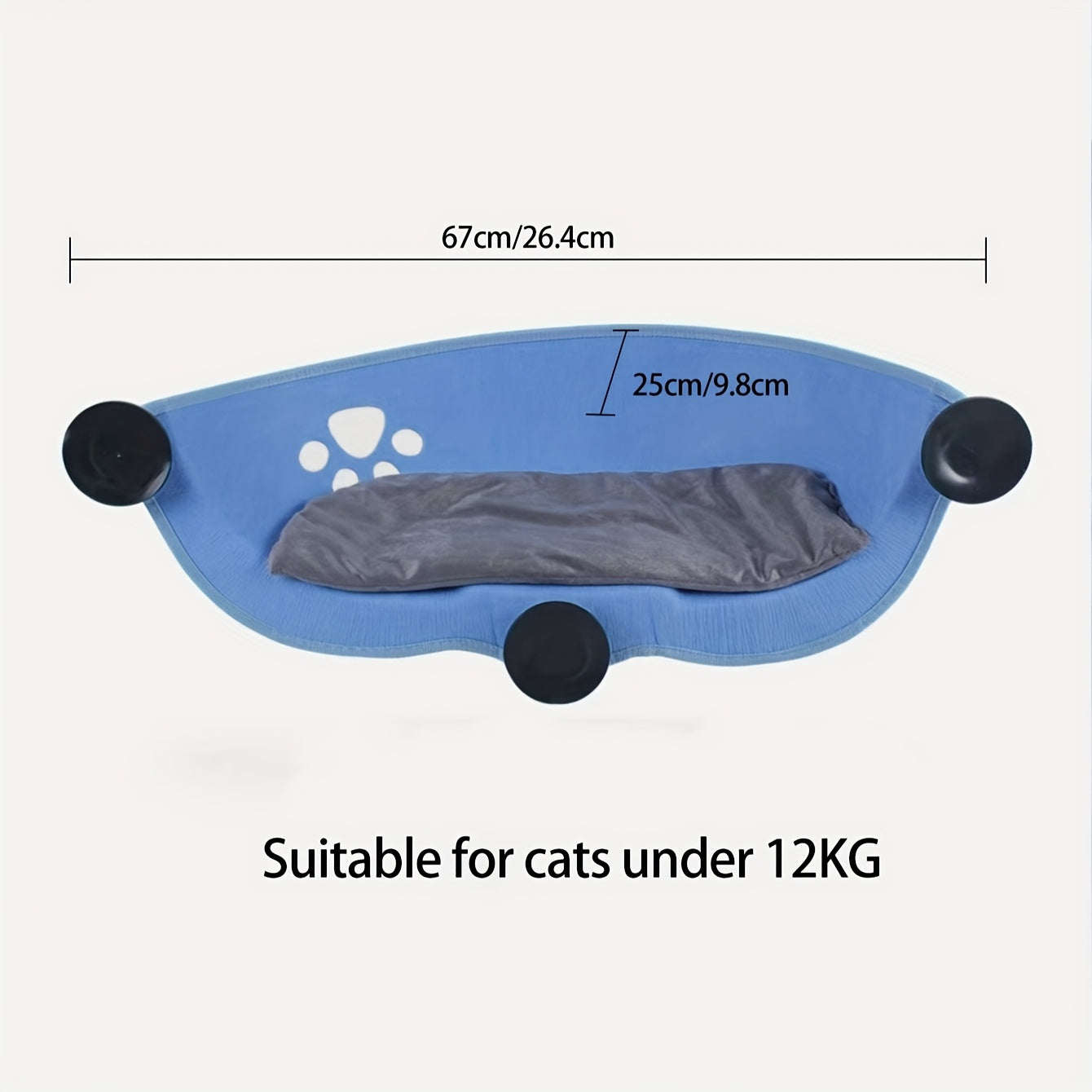 Hamac de Fenêtre en Forme de Croissant pour Chat