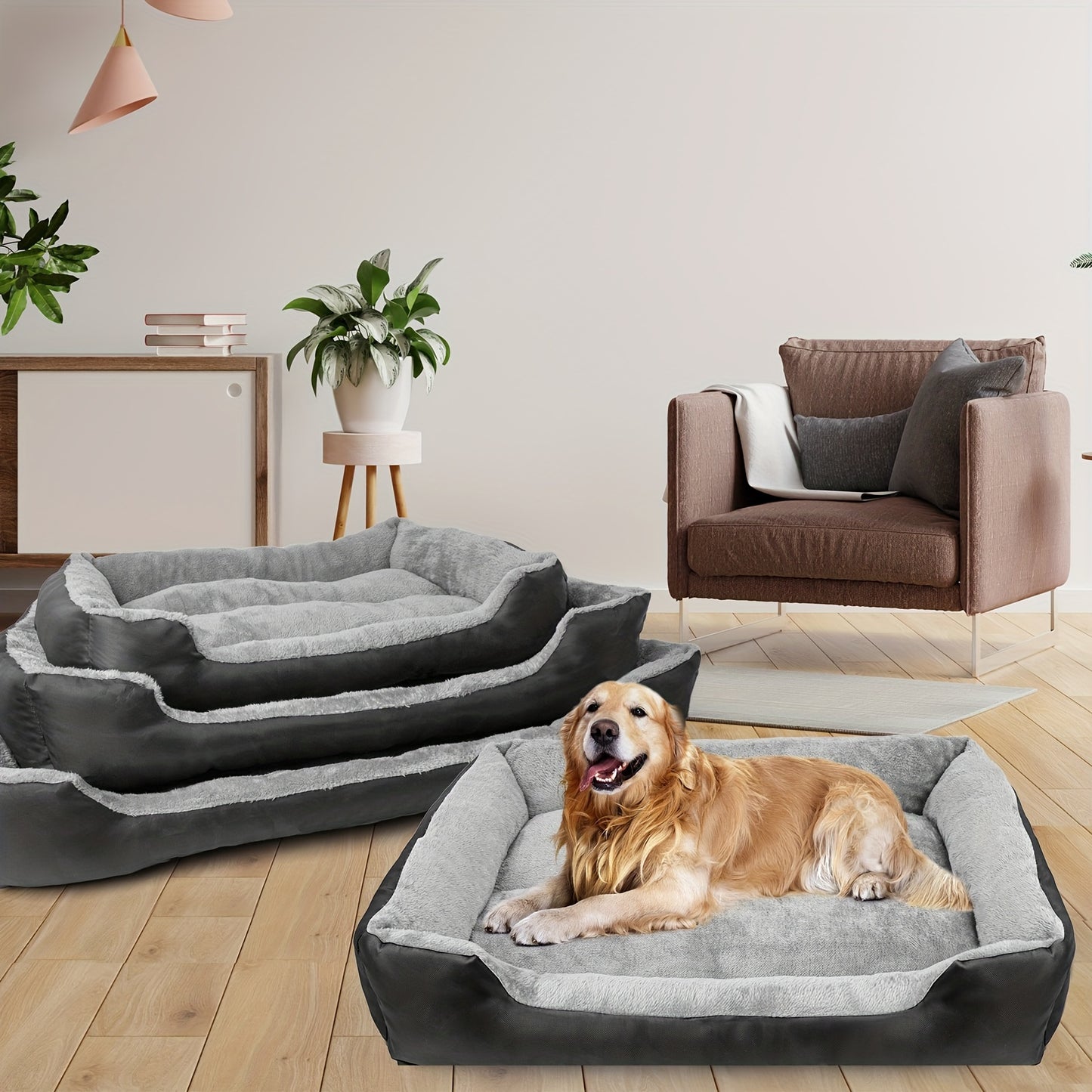 Lit rectangulaire en tissu Oxford pour Chien et Chat
