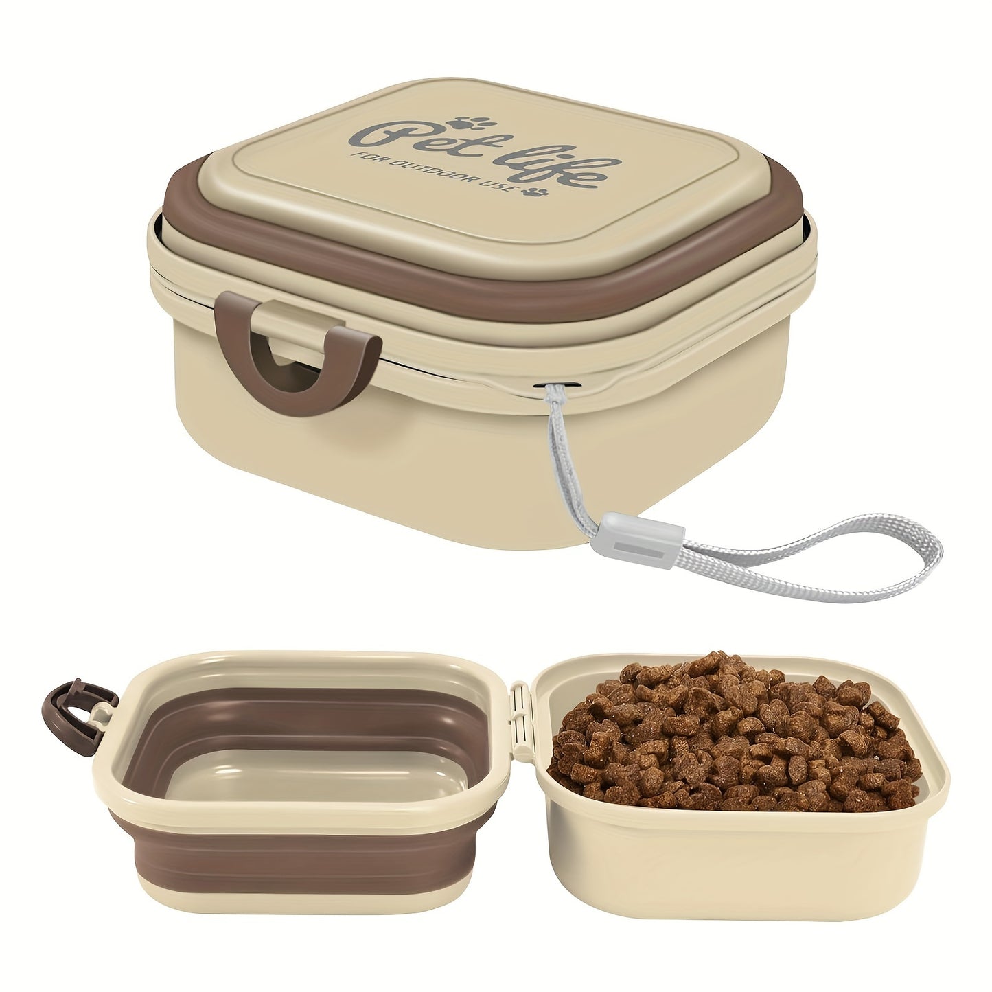 Gamelle de voyage pliable 2-en-1 pour Chien