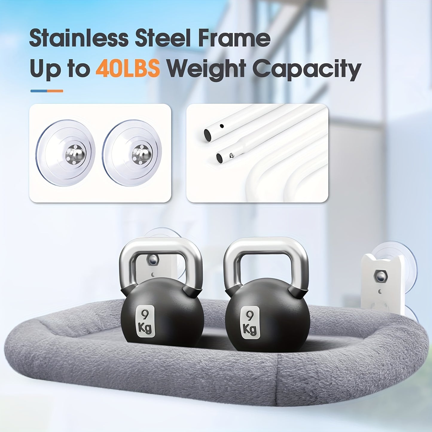 Perchoir de Fenêtre avec Coussin Douillet pour Chat