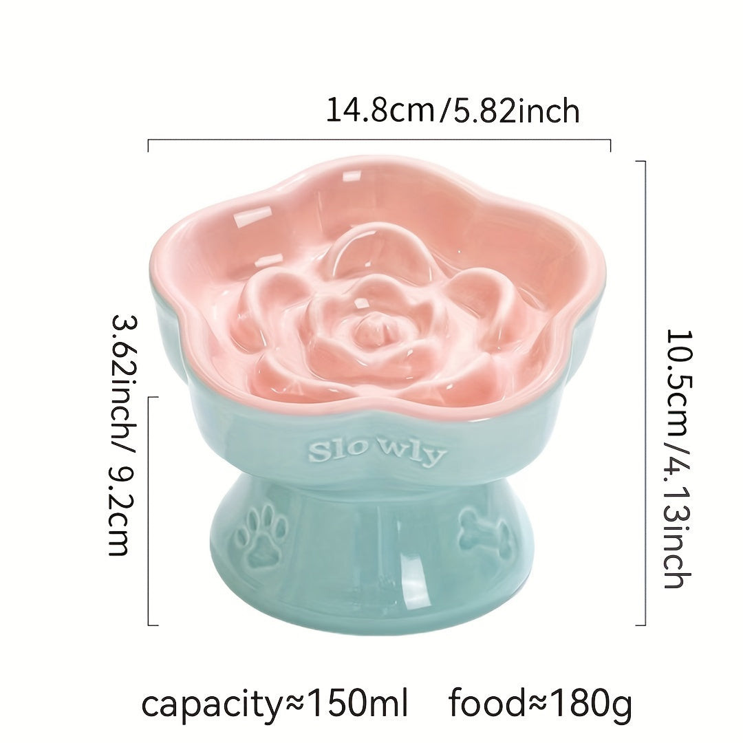 Gamelle Fleur Céramique Élevée Antivomissement — visuel de la fiche