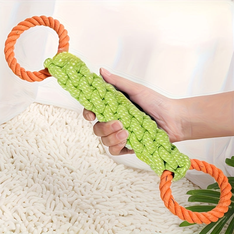 Jouet à Corde Résistant pour Chiens avec Double Poignée