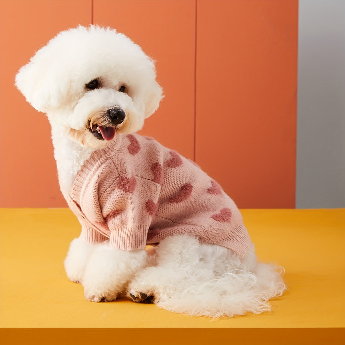 Cardigan Rose à Cœurs pour Chiens et Chats – Tricot Doux Boutonné