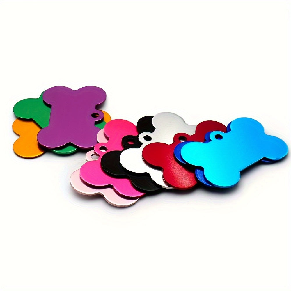 Lot de 10 Médailles os personnalisables en aluminium pour Collier Chien