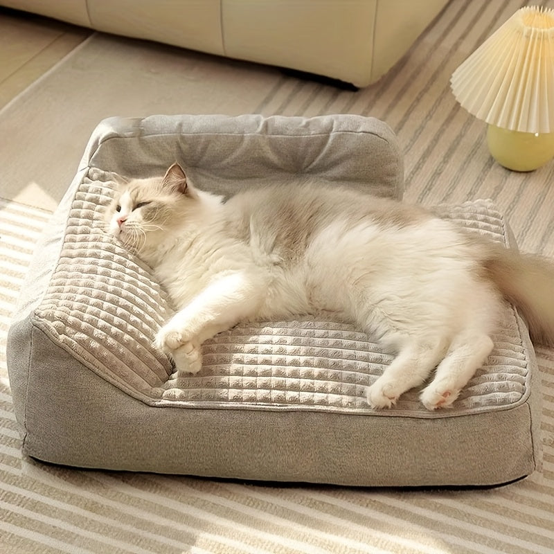 Lit orthopédique pour chien et chat avec dossier