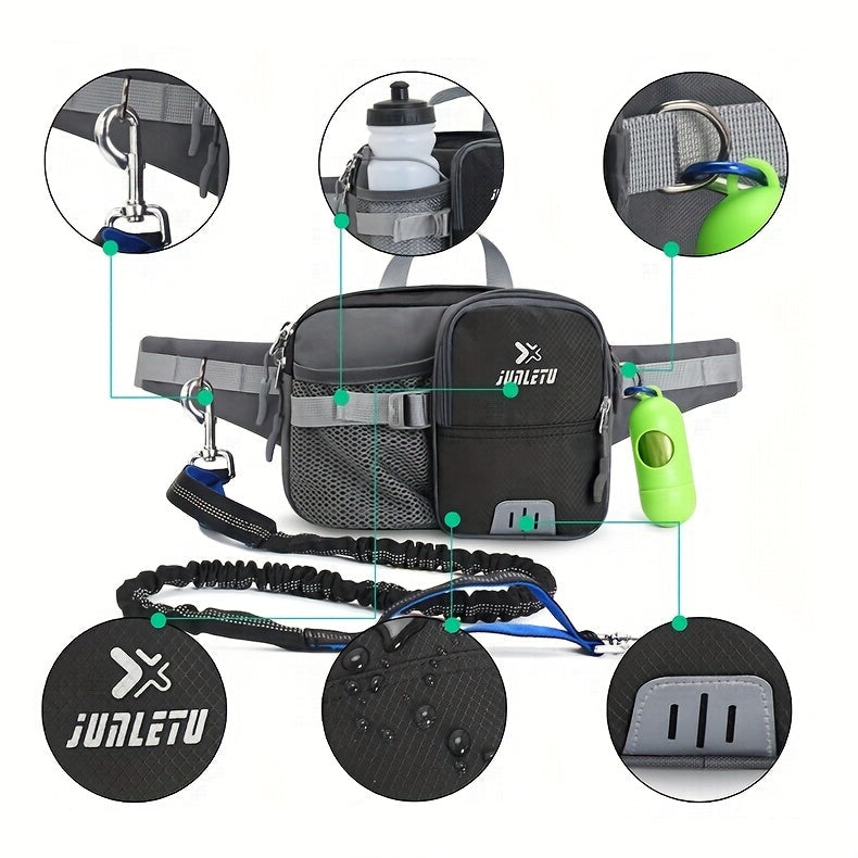 Kit Laisse Amortissante & Sacoche Mains Libres pour Chien