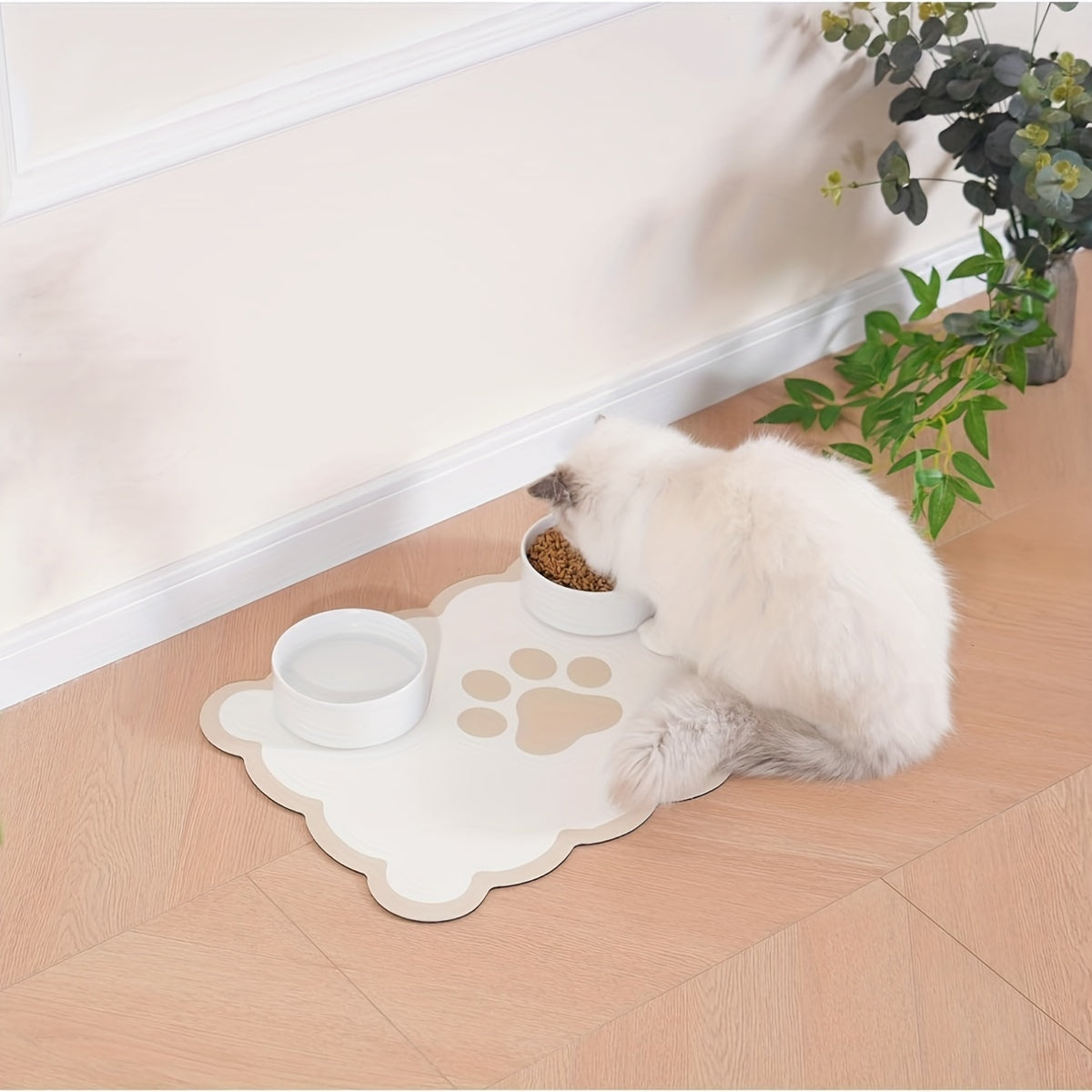 Tapis gamelle absorbant en diatomite pour chien et chat