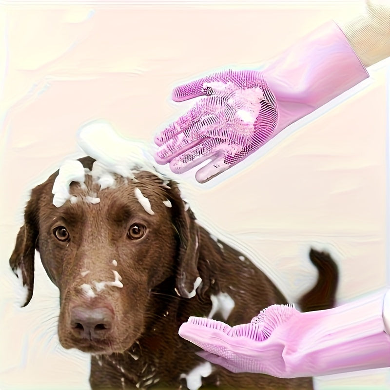Gants de Bain Massants en Silicone pour Chiens et Chats