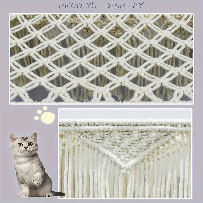 Hamac de Fenêtre en Macramé pour Chat