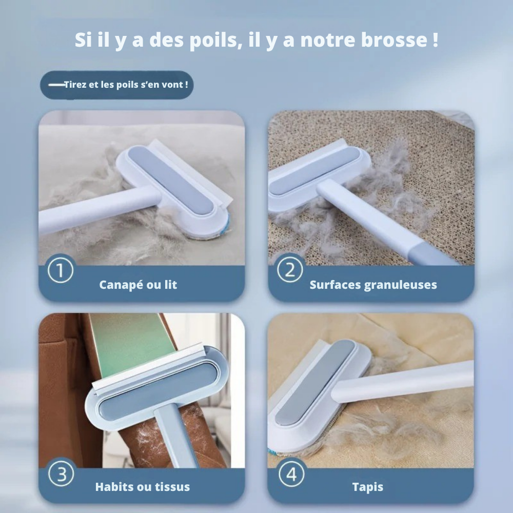 Brosse Anti-Poils Extensible pour Animaux – 2-en-1