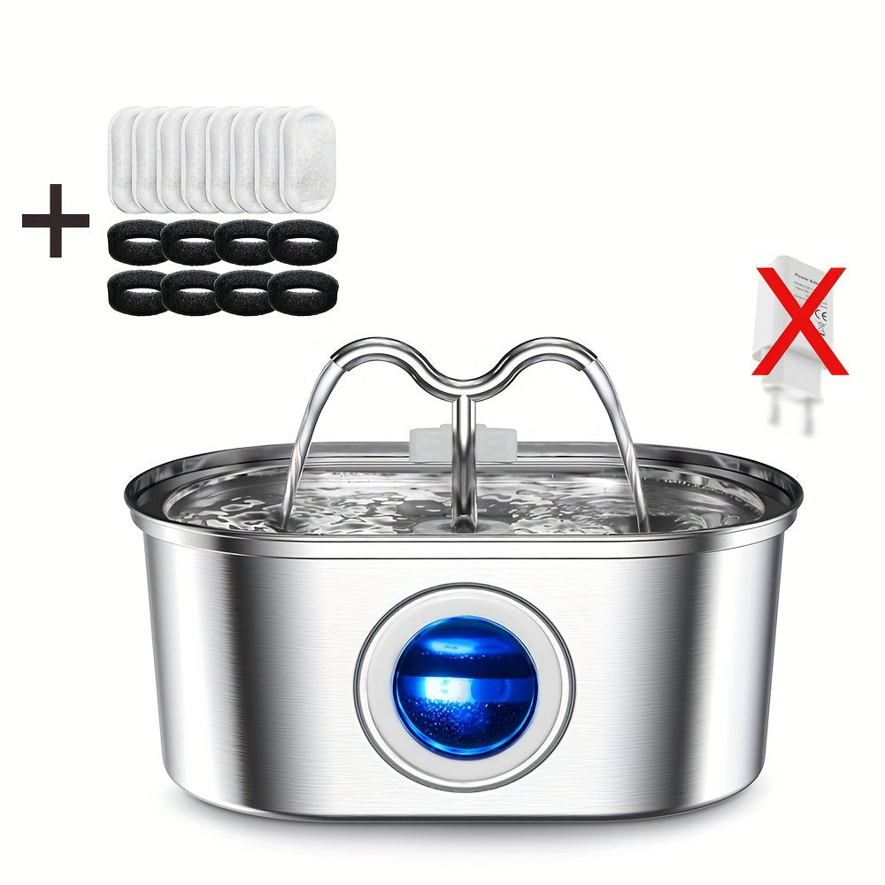 Double Fontaine Inox Jet pour Chien et Chat