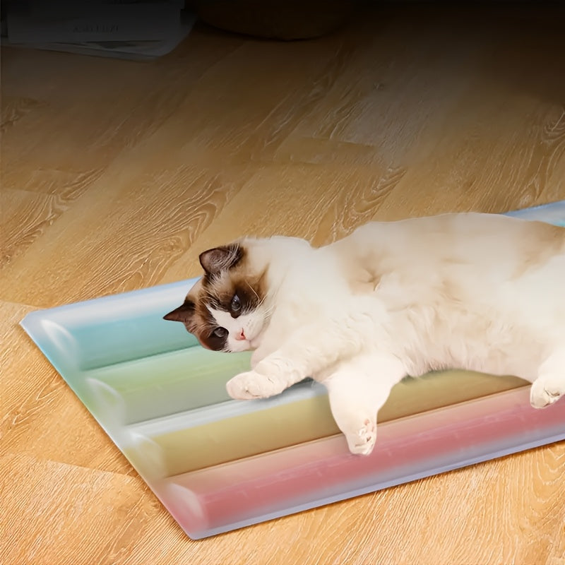 Tapis Rafraîchissant Arc-en-Ciel pour Chien et Chat – Gel à Effet Glacé