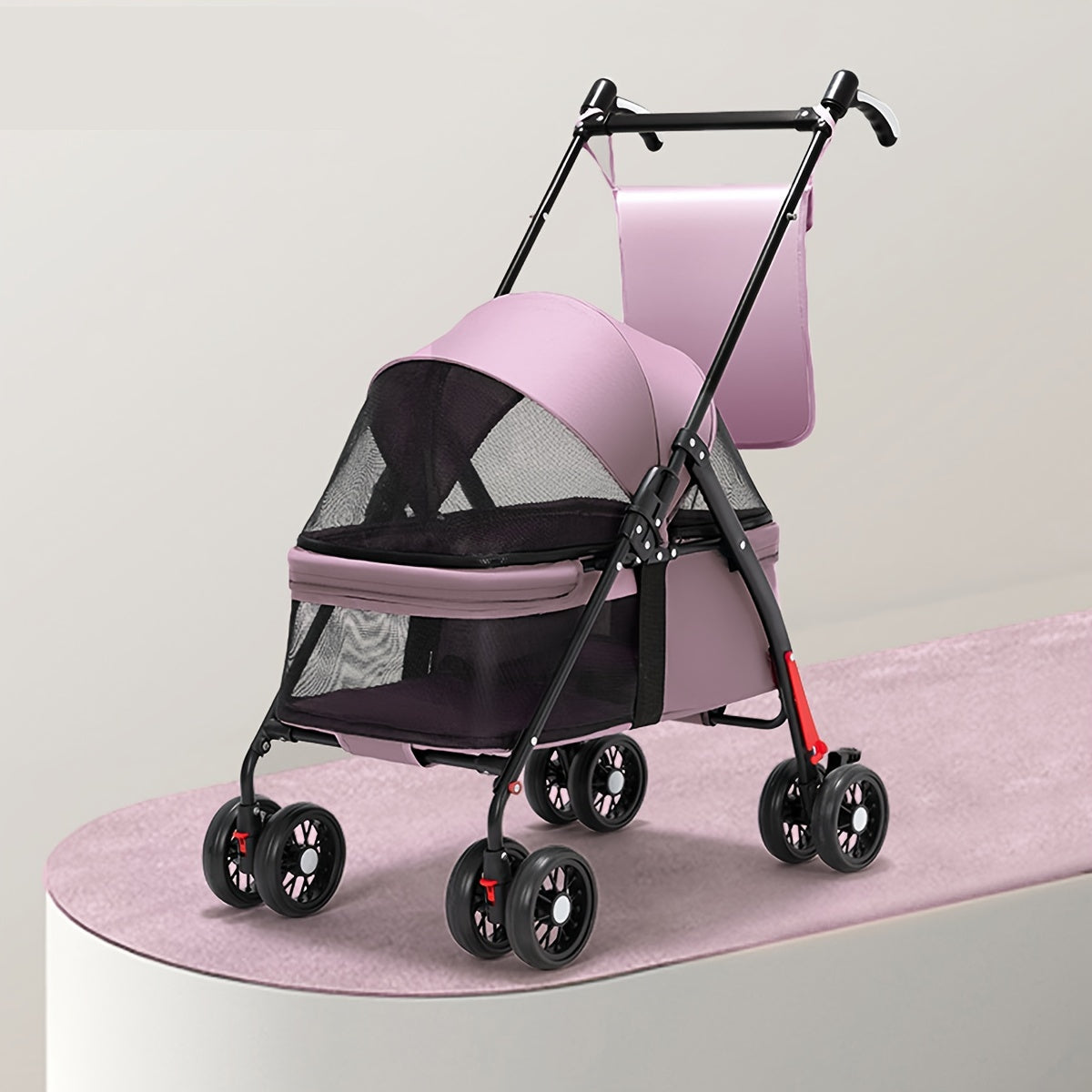 Poussette Pliable 4 Roues pour Petits à Moyens Chiens
