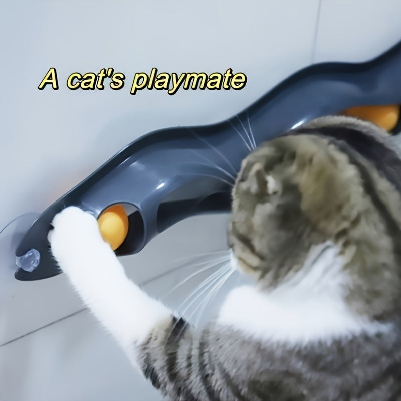 Jouet de Fenêtre Ondulé avec Balles pour Chat