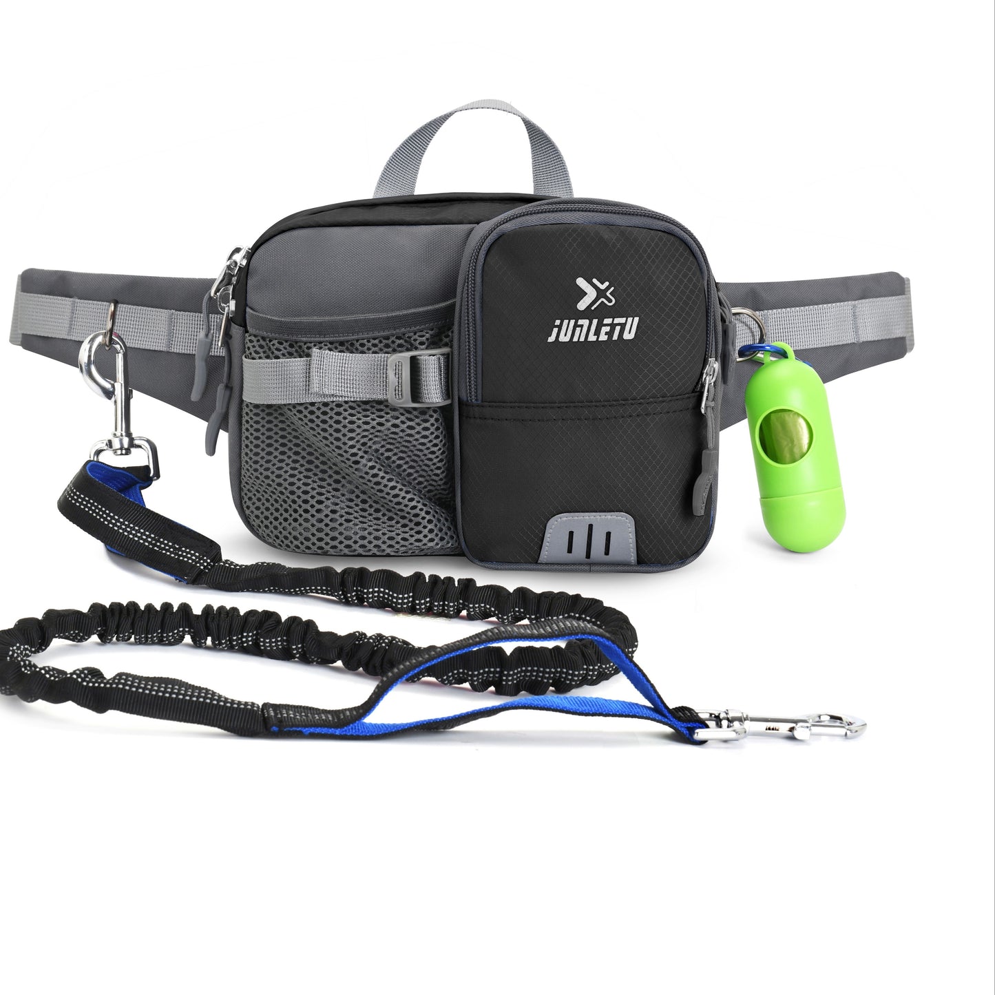 Kit Laisse Amortissante & Sacoche Mains Libres pour Chien