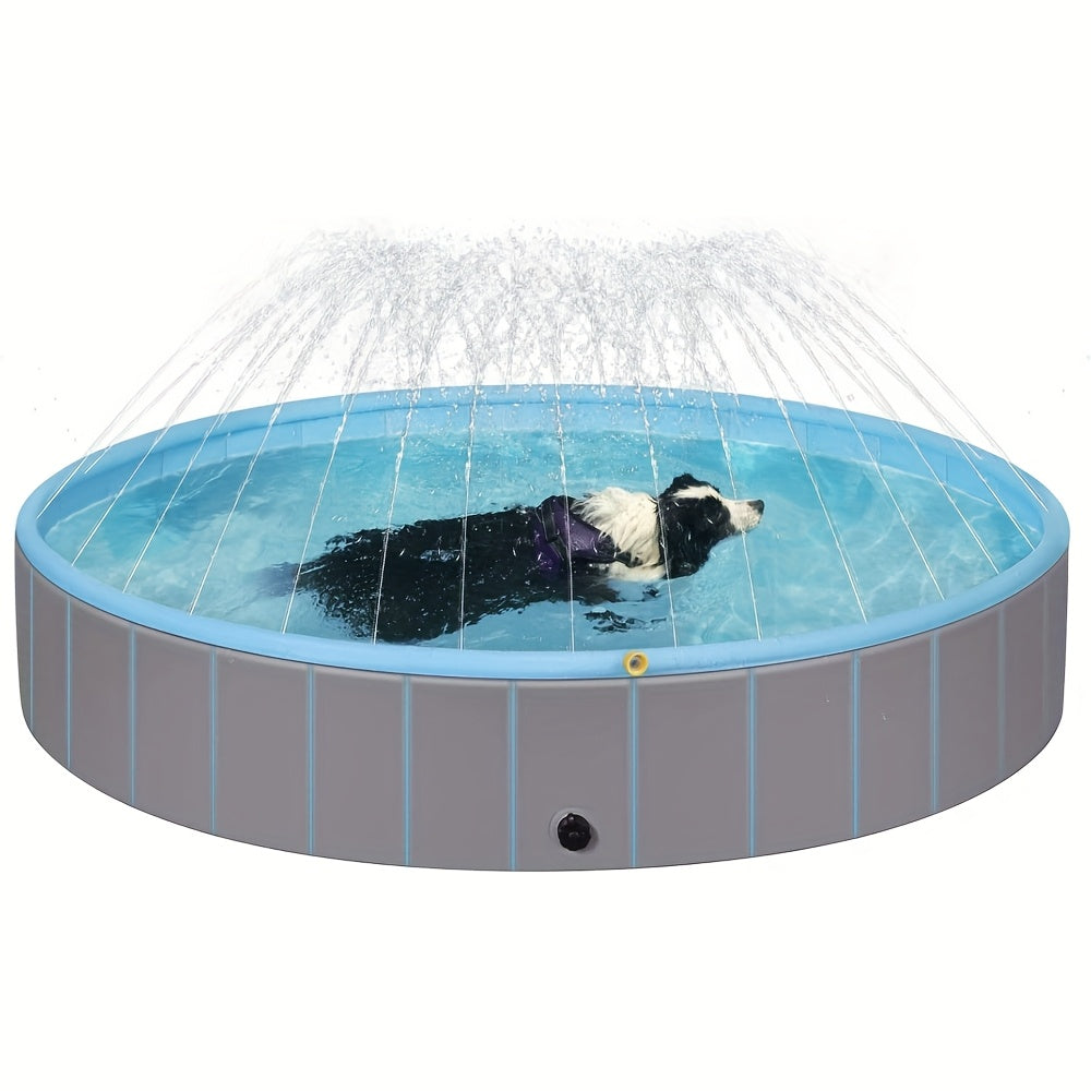 Piscine d’Été Antidérapante avec Jets d'eau pour Chiens