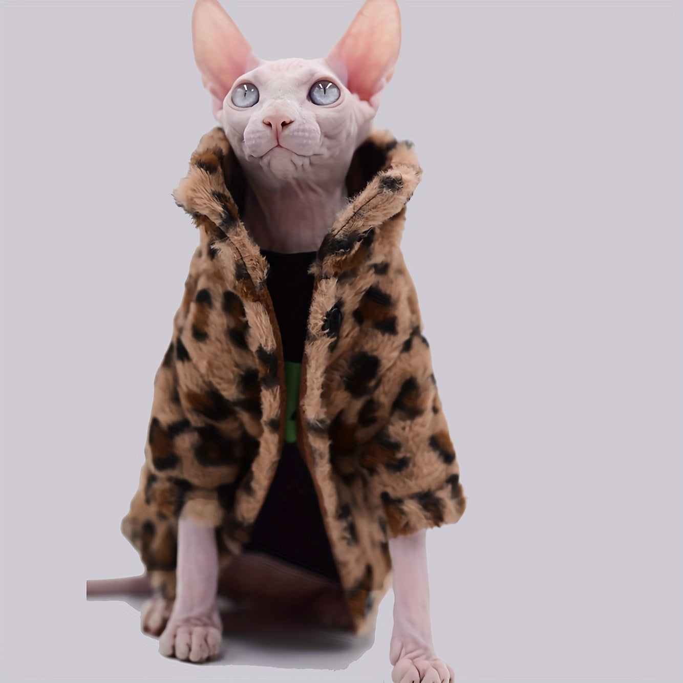 Manteau Léopard Doublé pour Chats Sans Poils – Duomasumi