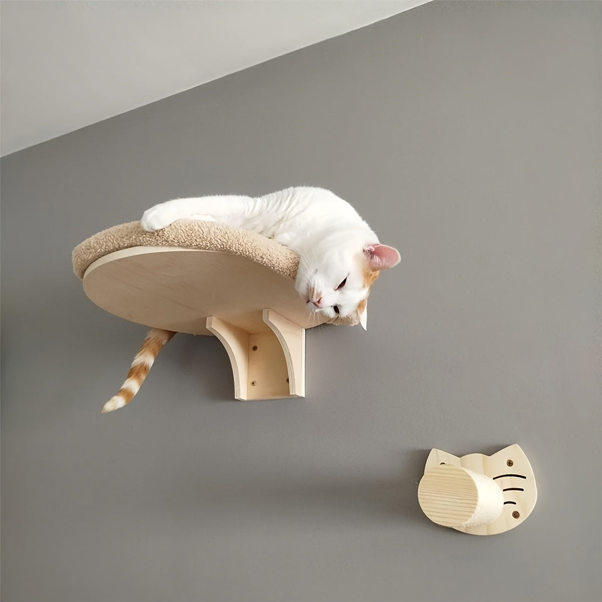 Ensemble Mural pour Chat avec Hamac Double, Pont et Plateformes d’Escalade