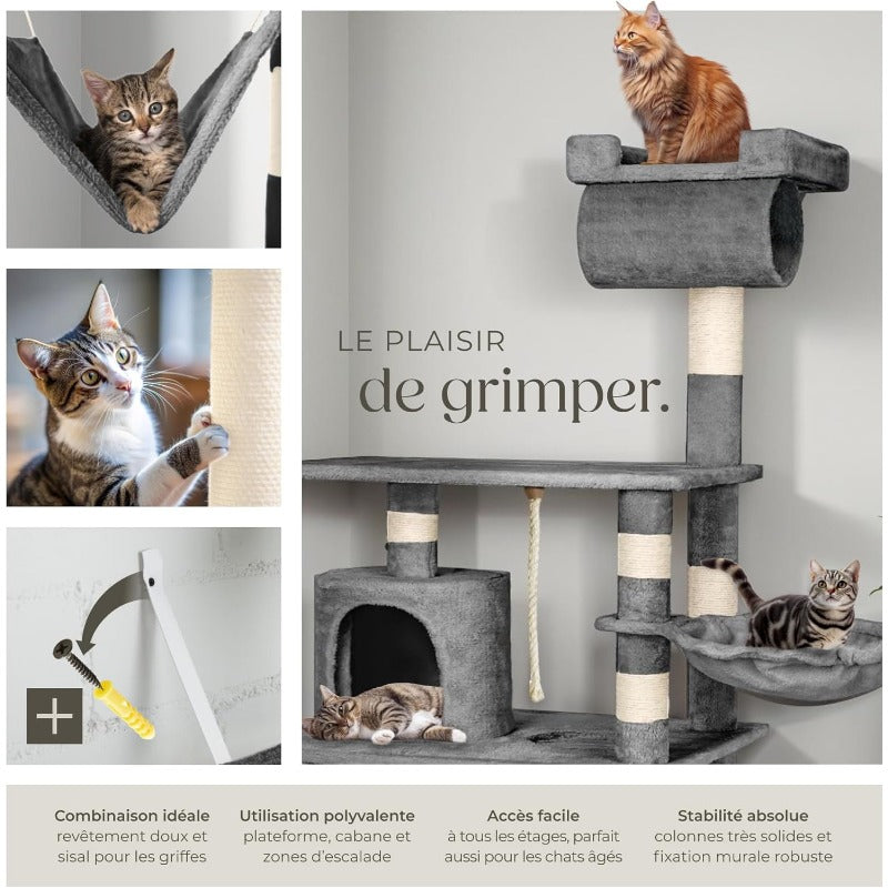 Arbre à Chat avec Hamac, Tunnel et Griffoirs en Sisal